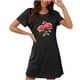 thumbnail image 1 of Camisón corto de talla grande para mujer, camisón de manga corta con estampado de pecho a la moda, camisón para mujer, 1 of 2