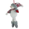 thumbnail image 4 of Northlight 14" Gray and Red Plush Snowman Hanging Christmas Ornament, 4 of 5