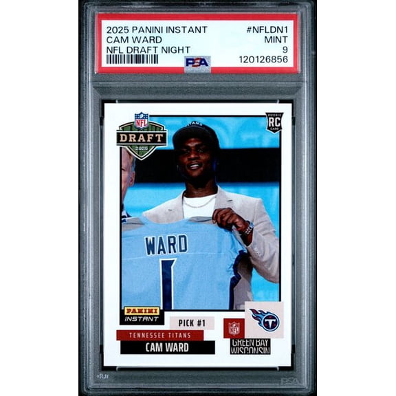 Graded 2025 Panini Instant Cam Ward #NFLDN1 NFL Draft Night Rookie RC Football Card PSA 9 Mint