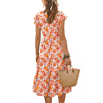 thumbnail image 5 of UVN Summer Dresses for Women Ruffle Sleeve V Neck Midi Dress Casual Beach Sundress with Pockets, 5 of 9