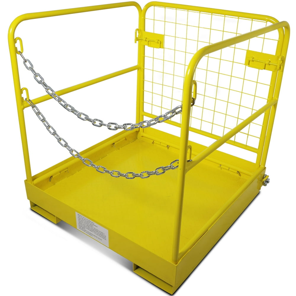 Canastilla De Seguridad Para Montacargas Titan Forklift Safety Cage, Collapsible Work Platform, Steel Basket, 36