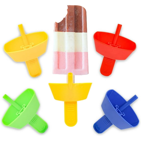 4 PCS Reusable Drip Free Popsicle Holder,Popsicle Holder with Straw,Drip Free Popsicle Holders for Kids