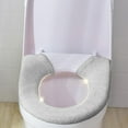 thumbnail image 6 of Thicker Bathroom Soft Toilet Seat Cover Pad Warmer Stretchable Elongated Toilet Seat Washable Easy Installation Comfortable Cushioned Toilet Lid All Oval Toilet, 6 of 6