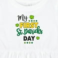 thumbnail image 4 of Inktastic My First St Patrick's Day with Shamrocks Girls Baby Dress, 4 of 5