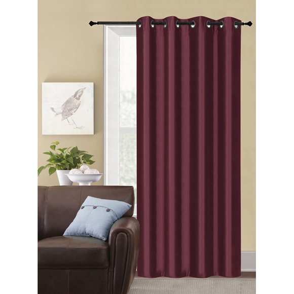 Blackout Window Curtains Faux Silk 54"X84" (2 Pack) by ATI (Burgundy)