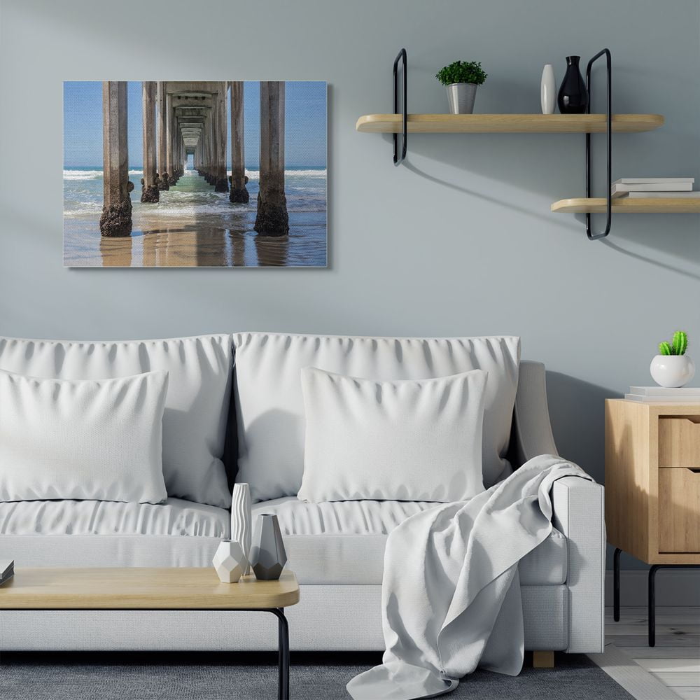 Stupell Industries Ocean Water Beneath Pier Beach Coastline Photograph Designed by Barbara Markoff