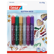 tesa Colorful Multicolor Glitter Glue Gel Pens for Crafts Art DIY and Decoration 6 Pack