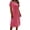 Pink-dresses for women, variant on RongHuan Midi Dresses for Women Elegant Pactwork Velvet Dress Short Sleeve Loose Dresses Crewneck Party Dress