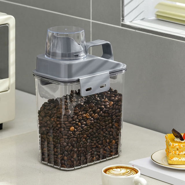 Bocal Scellé Boîte de Rangement pour Grains Baril 2000 ml Tasse de Rangement pour Café Collation Alimentaire Fruits Secs