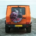 thumbnail image 6 of Fuzoiu Gothic Red Skull Cemetery Print Universal Spare Tire Cover with Buckle Strap, Waterproof Wheel Covers for Jeep, Trailer, RV, Truck and All Car-17 inch, 6 of 6