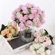 thumbnail image 3 of Billuyoard Brotes de flores de rosas artificiales, ramo de flores falsas de tela de seda para boda, decoración Floral Flores artificiales morado claro, 3 of 6