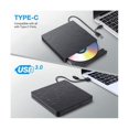 thumbnail image 3 of Unidad externa de CD y DVD Grabadora de CD-ROM externa Unidad grabadora de CD y DVD con interfaz dual USB tipo C Unidad F Negro, Negro, 3 of 5