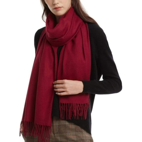 Winter Scarf for Women Pashmina Shawl Wraps Soft Warm Fashion Blanket Scarves Gifts Dark Red