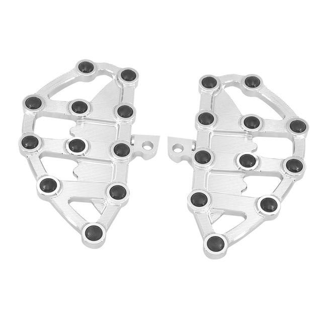 2 piezas de reposapiés para motocicleta, pedales de mantenimiento de aluminio, repuesto antideslizante, fácil de instalar, reposapiés, accesorios para Plata