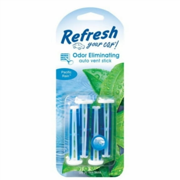Refresh Your Car Single Scent 4-Pack Vent Sticks Air Freshener - Pacific Rain