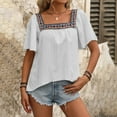 thumbnail image 2 of Endives Women's Boho Short Butterfly Sleeve Top Square Neck Top, 2 of 6