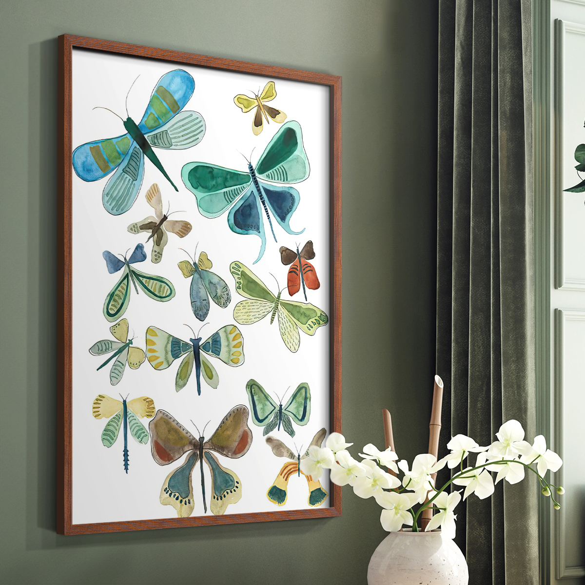 Wings Galore I Framed Print - Solid Wood in Single Picture Frame Solid Wood 2 Framed Print