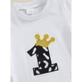 thumbnail image 6 of vera natura 2Pcs Baby Boy Birthday Outfits Short Sleeve Crown Print T-Shirt + Shorts Set Infant Clothes, 6 of 8