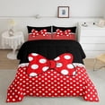 thumbnail image 1 of YST Bowknot Comforter Set Toddler Size,White Dots Bedding Set for Kids Teens Girls Boys Room Decor,Romantic Princess Style Quilt Set Red and Black Duvet Insert, 1 of 4