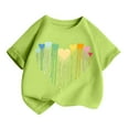 thumbnail image 2 of Girls Shirts Size 10-12 Cartoon Print Short-Sleeve T-Shirt Tops Crew Neck Dry-Fit Pullover Tops Girls Summer Tops T-Shirts 8-10 Years（Light Green）, 2 of 3