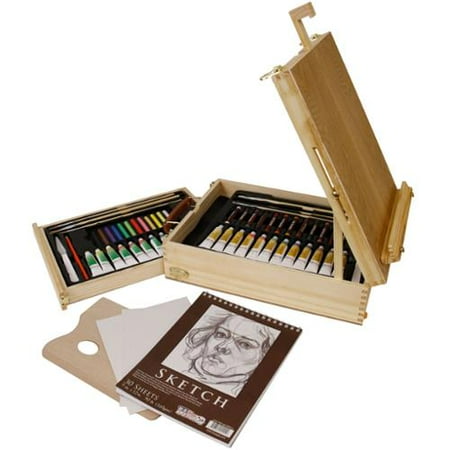 Us Art Supply 62 Piece Deluxe Artist Painting Set Oil Acrylic Bonus Sketch Pad