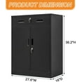 thumbnail image 3 of Metal Storage Cabinet, Locking Storage Cabinet with Doors and 1 Drawer, Metal Cabinets for Office/Home/Garage 36.2" H x 28" W x 15.7" D (Black), 3 of 6