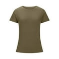 thumbnail image 2 of Otvok Womens Casual Solid Color Short-Sleeved Crew-Neck Tops, 2 of 6