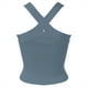 thumbnail image 5 of Camiseta sin mangas con cuello halter lisa para mujer: corte ajustado, tejido elástico, ropa de fiesta/club, tallas S-L, contorno de pecho 62-66 cm, 5 of 5