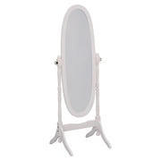 ORE International Cheval Miroir debout, hauteur 59,5 po, finition blanche