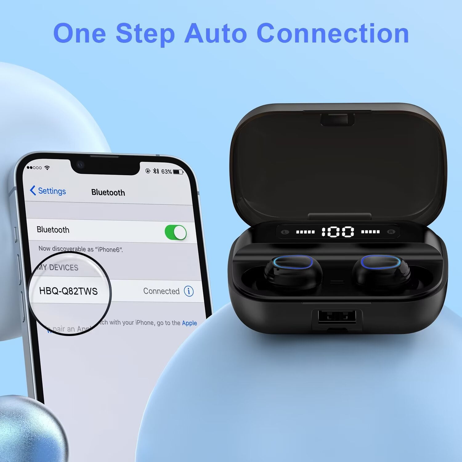 Wireless Earbuds for iPhone,Android,AILKIN Bluetooth 5.2 Headphones 3500mAh 120hrs Playtime Waterproof IPX7 Headset Earphones In-Ear Stereo Noise Cancelling True Wireless Earbuds with Charging Case