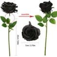 thumbnail image 2 of 12 Pack Black Roses Artificial Flowers with Stems Fake Silk Black Rose Bouquet for Halloween Indoor Home Decor Wedding Vase Table Centerpiece DIY Decoration, 2 of 5