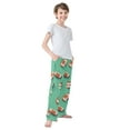 thumbnail image 4 of FORMRS Kids Pajama Pants with Pockets Size 6-8Y Boys Lounge Sleep Bottoms, Green American Footballs, 4 of 8