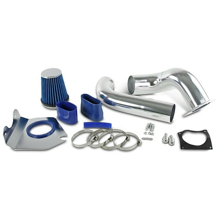Blue Civic Air Intake System - Spec-D Tuning 1996-2004 Ford Mustang Gt V8 Inductions System Cold Air Intake Pipe + Blue Filter 96 97 98 99 00 01 02 03 04
