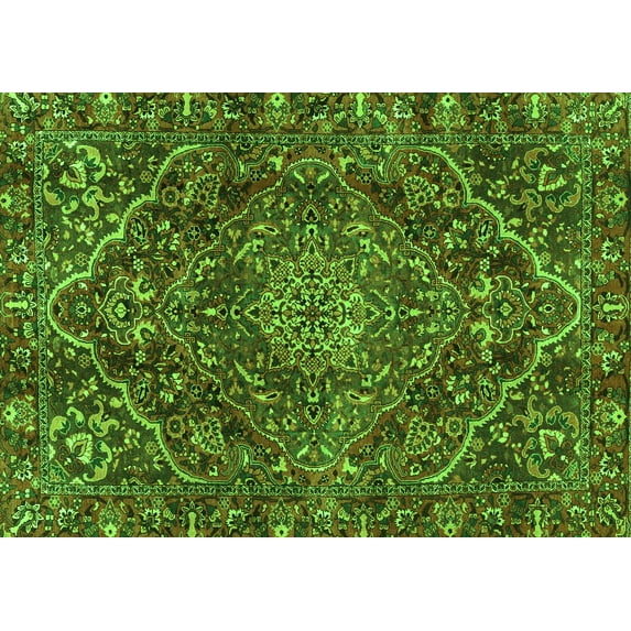 Ahgly Company Indoor Rectangle Persian Green Traditional Area Rugs, 8' x 12'
