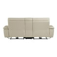 thumbnail image 4 of Pemberly Row 93.5" Contemporary Leather Double Reclining Loveseat in Beige, 4 of 8