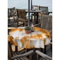 thumbnail image 2 of Outdoor Tablecloths with Umbrella Hole & Zipper, Orange Grey Round Tablecloth 54 Inch, Vintage Minimalist Abstract Gradient Art Waterproof Table Cloth, Patio/Pool/Picnic Table Covers, 2 of 8