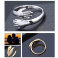 thumbnail image 4 of Minnieouse Love Hug Silver Color Ring Fashion Lady Anillo abierto Joyería Regalos para amantes Ropa, zapatos y accesorios Miscelánea plata, 4 of 6