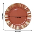 thumbnail image 3 of BalsaCircle 24 Terracotta Gold 13" Acrylic Wooden Textured Round Scalloped Trim Plastic Charger Plates, 3 of 8