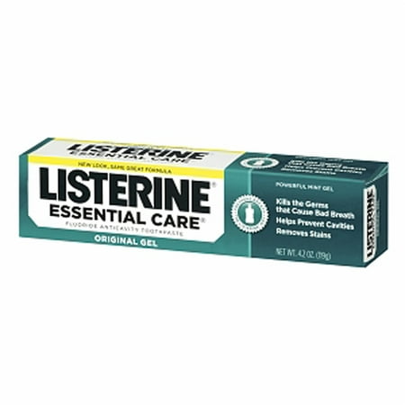 - Listerine Essential Care Fluoride Anticavity Toothpaste Gel, Mint - 4.2 Oz, 2 Pack