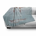 thumbnail image 3 of Flamingo Soft Flannel Fleece Throw Blanket, Exotic Birds Necks Shape as Heart with Reflections on Water, Cozy Plush for Indoor and Outdoor Use, 50" x 60", Dark Salmon Blush, by Ambesonne, 3 of 6