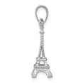 thumbnail image 2 of Auriga Fine Jewelry 14K White Gold Solid Polished 3-D Eiffel Tower Charm for Women, 2 of 5