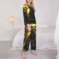 thumbnail image 3 of Daiia Tree Meditating Raccoon for Women's Long-Sleeved Pajama Set – Soft & Comfortable Sleepwear Button-Up Pajamas Cozy Lounge Wear-Large, 3 of 7