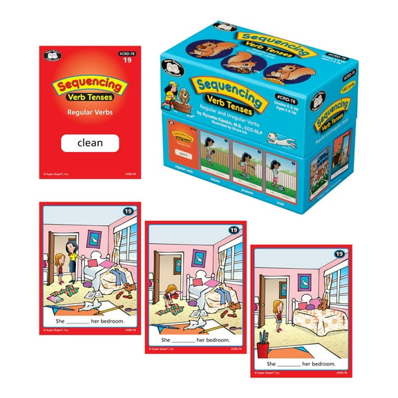 Super Duper Publications | Sequencing Regular and Irregular Verb Tenses Fun Deck | Early Reader and Grammar Flash Cards | Educational Learning Materials for Children