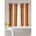 thumbnail image 3 of Burnt Orange White Stripe Tier Curtains 45 Inch Length,Sheer Curtains for Bedroom Living Room Window Modern Rustic Vertical Striped Small Half Window Kitchen Curtains & Drapes 27.5"x45" 2 Panels, 3 of 6