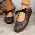 thumbnail image 2 of SuTry Women's Flat Shoes Round Toe Perforated Cut Out Slip On Breathable PU Leather Comfortable Lightweight Casual Office Daily Walking Flats(41), 2 of 9