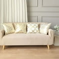 thumbnail image 2 of Efavormart Set Of 4 | 18" White/Gold Foil Geometric Print Throw Pillow Covers, Velvet Square Sofa Cushion Covers, 2 of 11