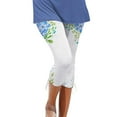 thumbnail image 4 of symoid Womens Capris- Summer Casual Drawstring Printed Cropped Pants Green L, 4 of 6