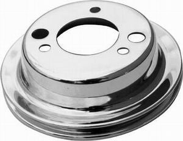 Racing Power Chrome SB/BBC Single Groove Crankshaft Pulley V‑Belt 6.8 in LWP/SWP Chevy V8