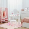 thumbnail image 5 of Fantasy Fields Little Princess Kids Vanity Set with Table and Stool, White, 5 of 17