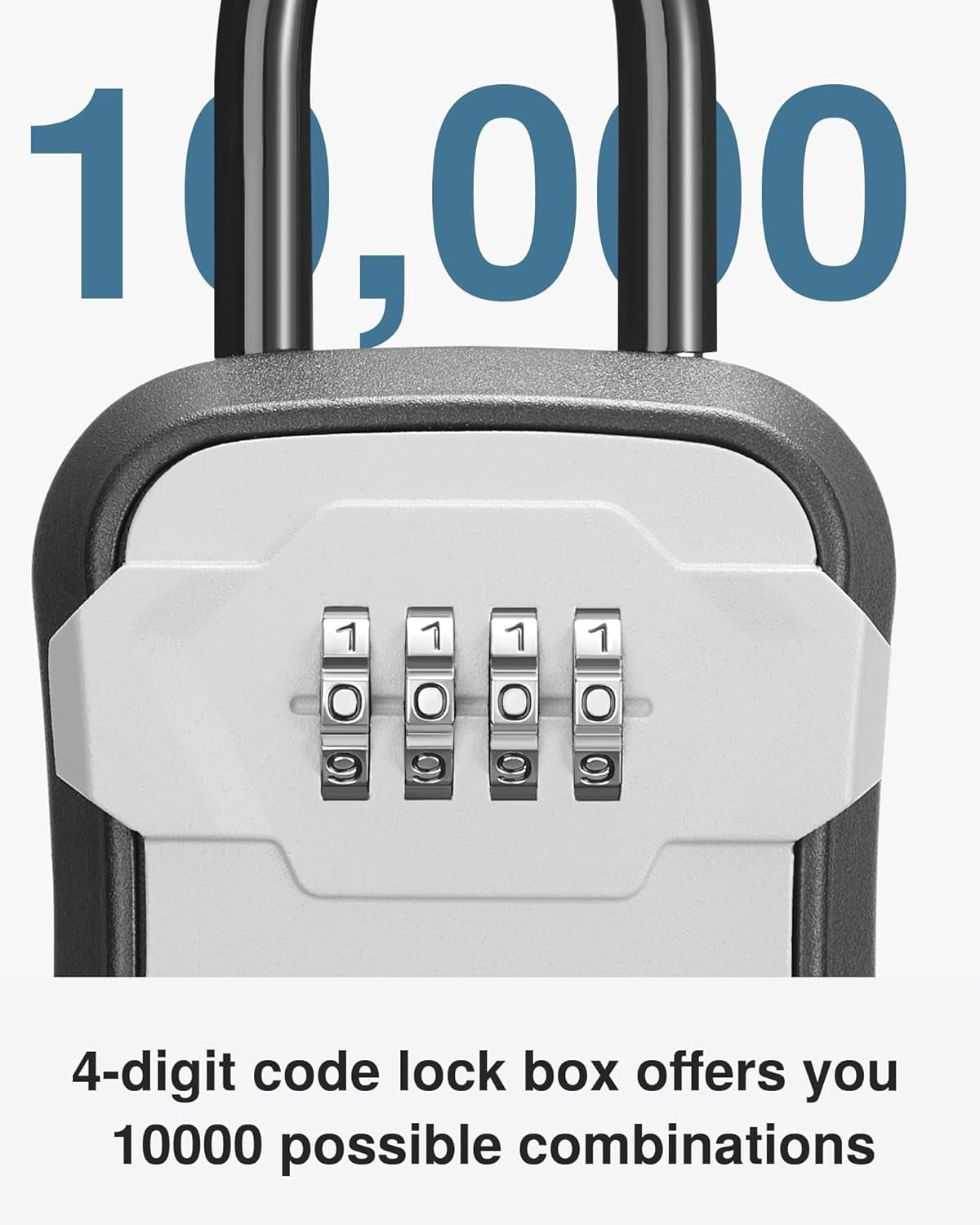 Lock Box, Key Lock Box Wall Mount & Portable Combination Lockbox with Resettable Code, Security Lockbox for Outside House Keys, Apartment Realtors Spare Keys Storage (2 Packs, Gray)